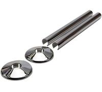 SnapFit Embellecedor Radiador Cromado Juego 2 Cubiertas Tuberías Longitud 200 Milímetros Diámetro 15 mm Instalación Fácil Hogar Calefacción