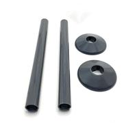 Greened House SnapFit - Juego de 2 cubiertas de tubería de radiador de 200 mm de largo para tuberías de 15 mm de diámetro, con clip para calefacción central (antracita)
