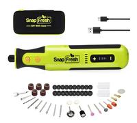 SnapFresh Herramienta Rotativa Inalámbrica 8V, Multiherramienta con 5 Velocidades Ajustables (5000-28000 RPM), Kit Completo con 46 Accesorios, con Luz LED Anular, Cargador Rápido y Maletín de Almacen