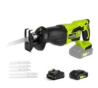 SnapFresh Sierra de Sable Inalámbrica de 20V - Herramienta Oscilante con Carrera de 25 mm y 3000 SPM para Corte de Madera, Metal y Plástico - Incluye Batería y Cargador Rápido