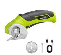 SnapFresh Tijera Eléctrica Inalámbricas 4V, Cortador de Cartón con 2 Cuchillas Autoafilables, Carga USB-C, Adecuada para Cartón, Papel, Alfombra, Cuero, Plástico y Embalajes