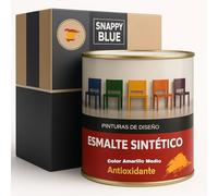 Snappy blue Esmalte Antioxidante Brillante Secado Rápido, Amarillo Medio, 750ML Esmalte directo sobre óxido Interior Exterior Protege Hierro Madera Metal de Alta Adherencia Fácil Aplicación