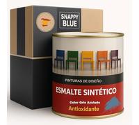 Snappy blue Esmalte Antioxidante Brillante Secado Rápido, Gris Azulado, 750ML Esmalte directo sobre óxido Interior Exterior Protege Hierro Madera Metal de Alta Adherencia Fácil Aplicación