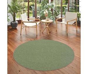 Snapstyle Alfombra Bou lma Verde Mezclado Redonda, Fácil de Cuidar y Resistente, Ideal para Salón y Dormitorio, Alfombra Moderna Shaggy