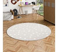 Snapstyle Alfombra Infantil y de Juego Redonda con diseño de Estrellas - Gris - 4 tamaños