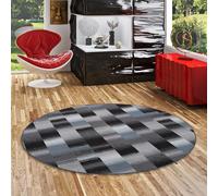 Snapstyle Mystic - Diseñador de alfombras de Terciopelo - Azul Gris - Redondo - 4 tamaños