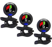 Snark Sintonizador de guitarra SST-1 incluye funda protectora para cable de carga USB y paño de limpieza, paquete de 3