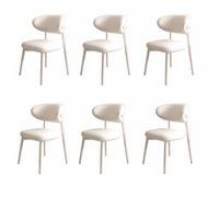 Snaweo Juego de Sillas de Cocina Tapizadas de Madera Sin Brazos, con Respaldo Curvo, for Que no te Canses DespuéS de Sentarte, Sillas de Comedor de Piel SintéTica, FáCiles de Instalar.(Color9,6PCS)