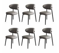 Snaweo Juego de Sillas de Cocina Tapizadas de Madera Sin Brazos, con Respaldo Curvo, for Que no te Canses DespuéS de Sentarte, Sillas de Comedor de Piel SintéTica, FáCiles de Instalar.(Olor4,6PCS)