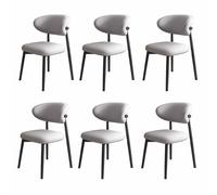 Snaweo Juego de Sillas de Cocina Tapizadas de Madera Sin Brazos, con Respaldo Curvo, for Que no te Canses DespuéS de Sentarte, Sillas de Comedor de Piel SintéTica, FáCiles de Instalar.(Color3,6PCS)