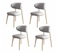 Snaweo Juego de Sillas de Cocina Tapizadas de Madera Sin Brazos, con Respaldo Curvo, for Que no te Canses DespuéS de Sentarte, Sillas de Comedor de Piel SintéTica, FáCiles de Instalar.(Color8,4PCS)