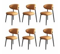 Snaweo Juego de Sillas de Cocina Tapizadas de Madera Sin Brazos, con Respaldo Curvo, for Que no te Canses DespuéS de Sentarte, Sillas de Comedor de Piel SintéTica, FáCiles de Instalar.(Color5,6PCS)