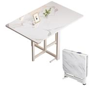 Snaweo Mesa de Comedor Plegable Ultrafin, Mesa de Comedor Extensible con Patas Ajustables Y Soporte AnticaíDa, Ideal for Espacios PequeñOs.(Color1,47.2x31.5in/120cm)