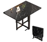 Snaweo Mesa de Comedor Plegable Ultrafin, Mesa de Comedor Extensible con Patas Ajustables Y Soporte AnticaíDa, Ideal for Espacios PequeñOs.(Color2,47.2x31.5in/120cm)