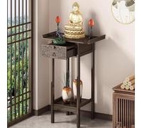 Snaweo Mesa de Meditación, Mesa de Altar Personal con Almacenamiento, Altar Chino con Nicho de Buda, Altares Budistas de Madera Maciza, Mesas de Incienso(70cm/31.50in)