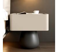 Snaweo Mesita de Noche de Madera con Cajones, Mesitas de Noches con Almacenamiento, Mesa Auxiliar Versátil, Mueble de Almacenamiento for Sala de Estar Y Oficina(Milk Tea,45cm/17.72in)