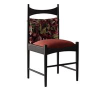 Snaweo Solid Wood Upholstered Dining Chairs, Embroidered Fabric Dining Chair Set with Curved Backrest,Decorative Side Chairs for Living Room Bedroom Restaurant Coffee Shop(Color1,1PCS)