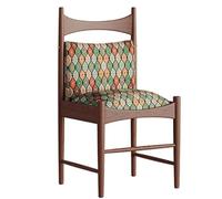 Snaweo Solid Wood Upholstered Dining Chairs, Embroidered Fabric Dining Chair Set with Curved Backrest,Decorative Side Chairs for Living Room Bedroom Restaurant Coffee Shop(Color2,1PCS)