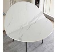 Snaweo Tablero de Mesa Plegable Redondo, Tablero de Mesa Redondo de Madera, Plegable en Dos Partes, de Madera Maciza, Sin Patas, for Banquetes, Cocinas y Comedores.(Color2,140cm/55.12in)