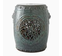 Snaweo Taburete Hexagonal Jardín Estilo Chino de Cerámica Vidriada, Decorativo Tipo Tambor para Interiores y Exteriores, Sala de Estar, Patio(Color 4)