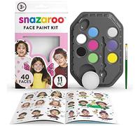 Snazaroo 1180137 Set de maquillaje con 8 colores al agua para cara y cuerpo con esponja, pincel e instrucciones - Fantasía