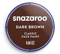 Snazaroo - Pintura facial y corporal, 18 ml, color marrón oscuro, profesional a base de agua, pastilla de aquacolor individual para adultos, niños y efectos especiales
