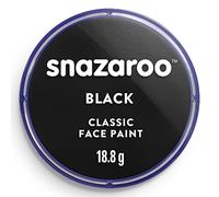 Snazaroo - Pintura facial y corporal, 18,8 g, color negro, profesional a base de agua, pastilla de aquacolor individual para adultos, niños y efectos especiales
