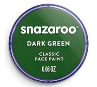 Snazaroo - Pintura facial y corporal, 18 ml, color verde oscuro, profesional a base de agua, pastilla de aquacolor individual para adultos, niños y efectos especiales