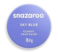 Snazaroo - Pintura facial y corporal, 75 ml, color azul cielo, profesional a base de agua, pastilla de aquacolor individual para adultos, niños y efectos especiales