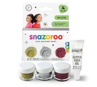 Snazaroo Bio Glitter, Purpurina Biodegradable Fina - Set 3 x Fine + Gel Fijador