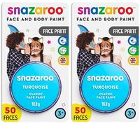 Snazaroo- Kinderschminke Pintura Facial, Color Turquesa, 18.8grs Blister (111948) (Paquete de 2)