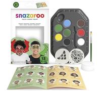 Snazaroo - Kit de Pintura Facial Dragones y Dinosaurios para Niños y Adultos, 8 Colores, 2 Plantillas, 1 Pincel, 1 Esponja, 1 Guía Paso a Paso, Base de Agua, Maquillaje Pintacaras