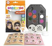 Snazaroo - Kit de Pintura Facial Personajes de Halloween para Niños y Adultos, 8 Colores, 2 Plantillas, 1 Pincel, 1 Esponja, 1 Guía Paso a Paso, Base de Agua, Maquillaje Pintacaras