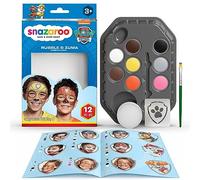 Snazaroo Kit Maquillaje Patrulla Canina Rubble & Zuma - Aguacolores para Niños Y Adultos, 8 Colores, 1 Plantilla, 1 Pincel, 1 Esponja, 1 Guía, Base Agua, Maquillaje Pintacaras