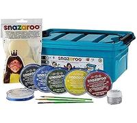 Snazaroo - Maleta, 6 colores y gel brillo con 3 pinceles, 2 esponjas y libro de maquillaje