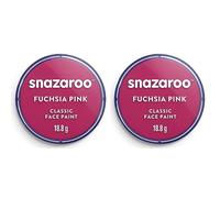 Snazaroo - Pintura facial y corporal, 18 ml, color rosa fucsia, profesional a base de agua, pastilla de aquacolor individual para adultos, niños y efectos especiales (Paquete de 2)