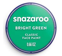 Snazaroo - Pintura facial y corporal, 18 ml, color verde brillante, profesional a base de agua, pastilla de aquacolor individual para adultos, niños y efectos especiales