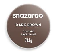 Snazaroo - Pintura facial y corporal, 75 ml, color marrón oscuro, profesional a base de agua, pastilla de aquacolor individual para adultos, niños y efectos especiales