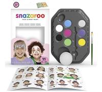 Snazaroo - Set de pintura facial "Fantasía", para niños y adultos, 8 colores, 1 pincel, 1 esponja, 1 guía, base de agua, maquillaje pintacaras, aguacolor