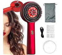 SNBGRYE Cepillo EléCtrico para Masaje del Cuero Cabelludo, Aplicador De Aceite para El Cabello 2 En 1, 3 Modos, 72 Dientes Redondos + 8 Bolas De Rodillo, Masaje del Cuero Cabelludo De 360°,Red