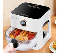 SNBGRYE Freidora De Aire De 4L, Freidora De Aire DoméStica, Vidrio Antiadherente Azul, Control De Voz, con Temporizador Y Control De Temperatura, Freidora De Aire DoméStica Sin Aceite,A