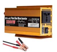 SNBGRYE Inversor De Coche De 12 V/24 V, 1600 W/2200 W/3000 W, Convertidor De CC A CA, Pantalla LCD + 1 Toma Universal, para Casa, Exterior, Autocaravana Y Camping.,2200W-12Vto220V