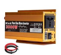 SNBGRYE Inversor De Coche De 12 V/24 V, 1600 W/2200 W/3000 W, Convertidor De CC A CA, Pantalla LCD + 1 Toma Universal, para Casa, Exterior, Autocaravana Y Camping.,3000W-24Vto110V
