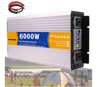 SNBGRYE Inversor De Onda Sinusoidal Pura De 3000W 4000W 5000W 6000W 8000W, Convertidor De CC (12V/24V/48V/60V/72V) A CA (110V/220V), Pantalla LCD, Caravanas, Camping Y Viajes.,6000W-24Vto220V