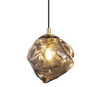 SNBGRYE LáMpara De ArañA Simple De Cristal CúBico, Pantalla GeoméTrica Irregular, con Cable Colgante Ajustable De 150cm + Luz CáLida Led De 3000K, LáMpara De ArañA Art Deco para Sala De Estar,B-22cm