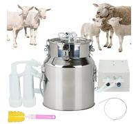 SNBGRYE OrdeñAdora EléCtrica para Cabras (3/5/7/14L), Cubo De OrdeñO De Acero Inoxidable, con Bomba De VacíO De Pulso + Cepillo, Parada AutomáTica Cuando La Leche Está Llena, para Casa, Granja,14L