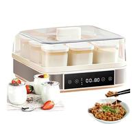 SNBGRYE Yogurtera AutomáTica con Pantalla LCD, 9 Frascos (9 De 170 ml), Temperatura Ajustable (25-65 °C) Y Tiempo (0-99 Min), Ideal para Yogur OrgáNico Casero, Natto Y Kimchi.