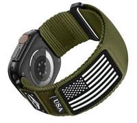 SNBLK Correas de nailon resistentes Solo Loop compatibles con Apple Watch de 46 mm, 49 mm, 45 mm, 44 mm, 42 mm, correa de velcro de bandera de rayas para iWatch Ultra 2/Ultra Series 10 9 8 7 6 5 4 3 1
