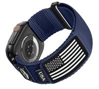 SNBLK Correas deportivas de nailon resistentes compatibles con Apple Watch Band de 1.732 pulgadas, 1.732 pulgadas, 1.732 pulgadas, correa de velcro de bandera de rayas para iWatch Ultra 2/Ultra Series