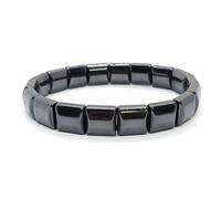 SNBUHA Pulsera de Hematita para Hombre, Pulsera de Piedra, Hematite Bracelet para Hombres y Mujeres Look Casual Formal San Valentín Graduación Cumpleaños